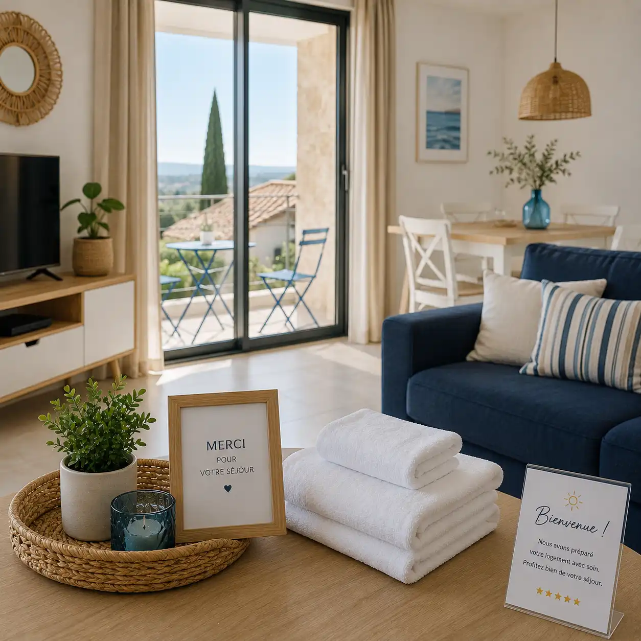 Location saisonnière propre et prête à accueillir de nouveaux voyageurs après une prestation réalisée par Pureté Provence à Salon-de-Provence.
