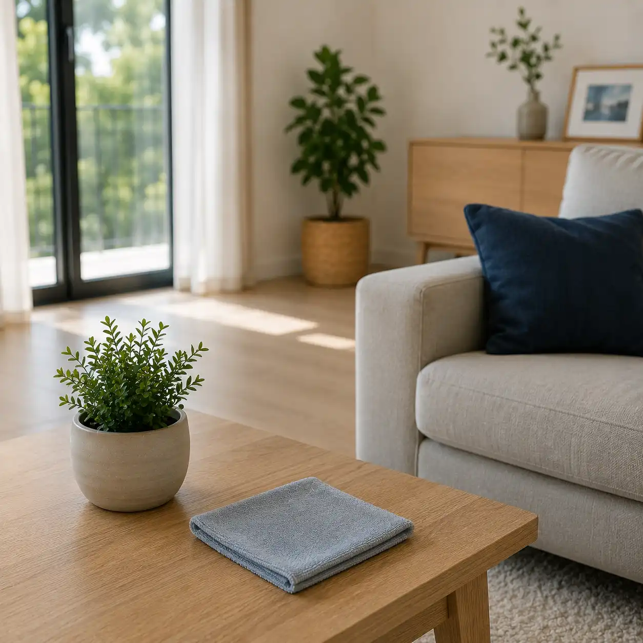 Intérieur propre et lumineux après une prestation d'entretien régulier réalisée par Pureté Provence à Salon-de-Provence.