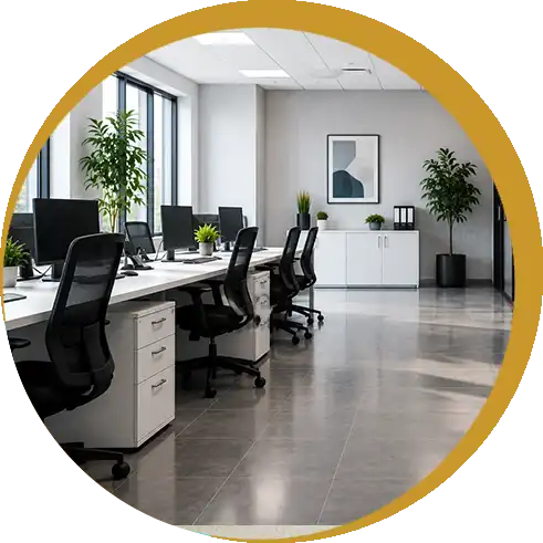 Bureau moderne propre et parfaitement entretenu après une prestation de nettoyage professionnel réalisée par Pureté Provence à Salon-de-Provence.