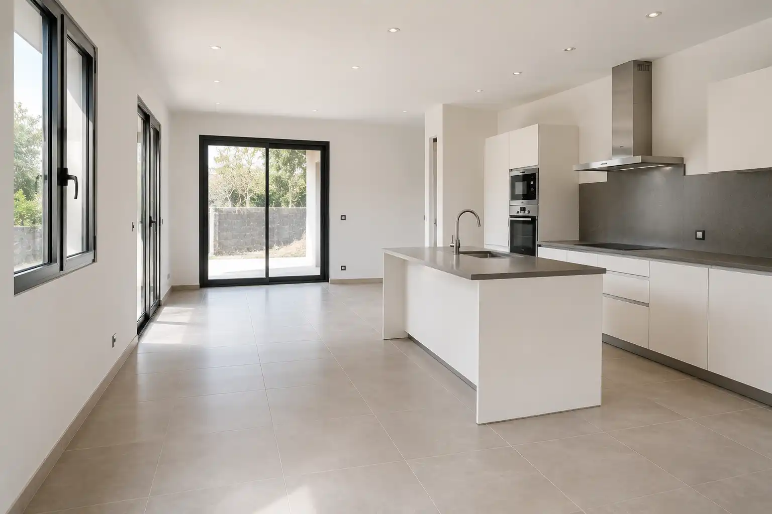 Cuisine moderne après rénovation entièrement remise en état et nettoyée par Pureté Provence à Salon-de-Provence.